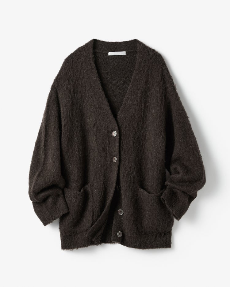 モヘア混シャギー・Vネックカーディガン 詳細画像 ダークブラウン 5