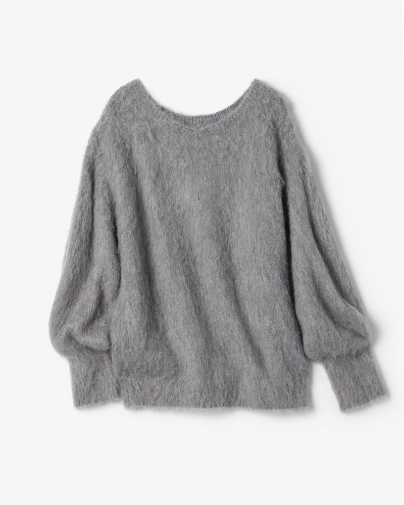 モヘア混シャギー・2WAYプルオーバーニット 詳細画像 グレー 4