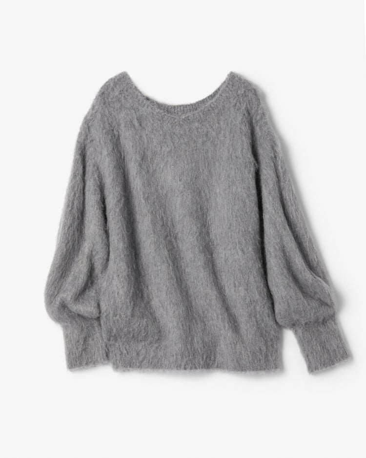 モヘア混シャギー・2WAYプルオーバーニット 詳細画像 グレー 4