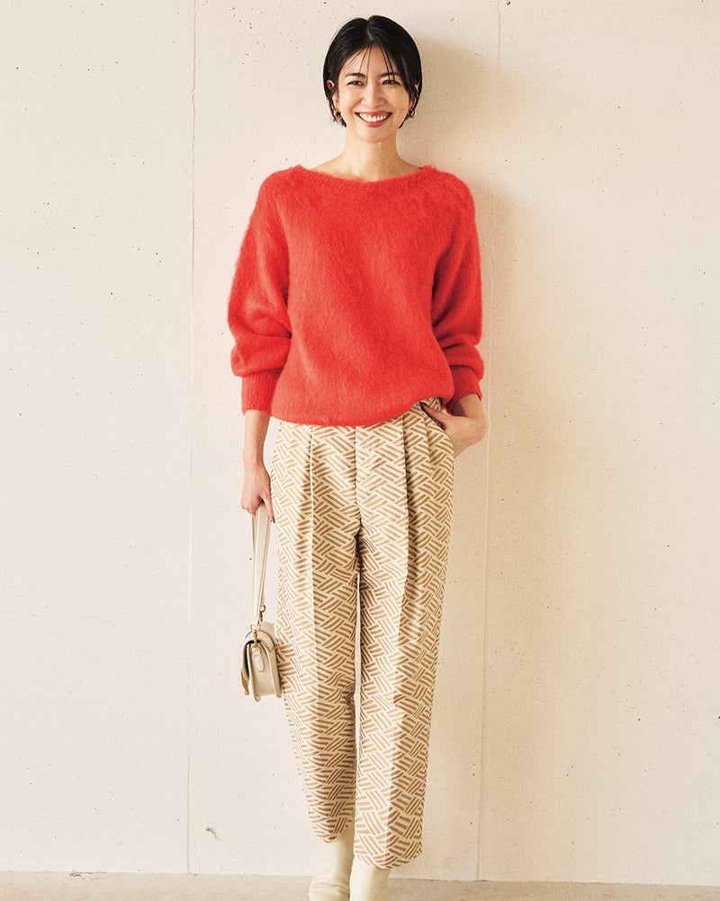 モヘア混シャギー・2WAYプルオーバーニット 詳細画像 オレンジ 2