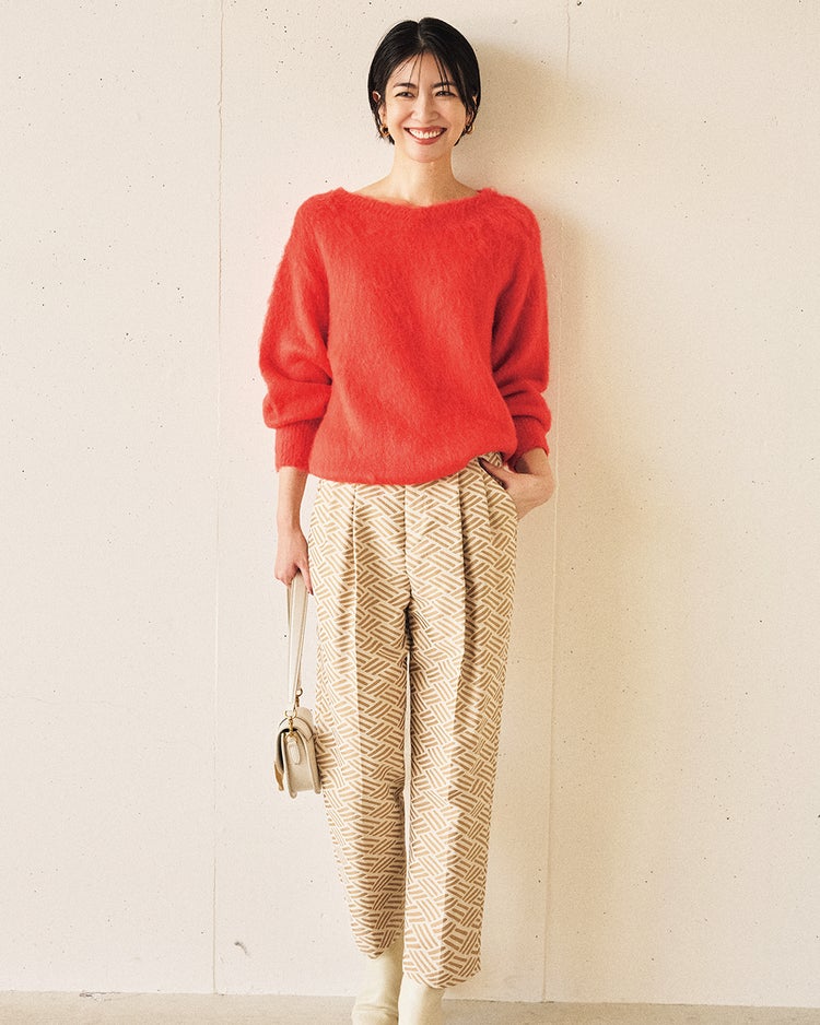 モヘア混シャギー・2WAYプルオーバーニット 詳細画像 オレンジ 2