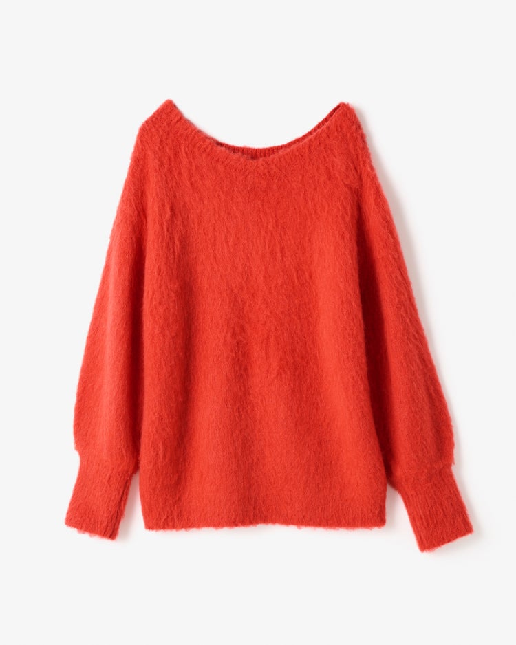 モヘア混シャギー・2WAYプルオーバーニット 詳細画像 オレンジ 6