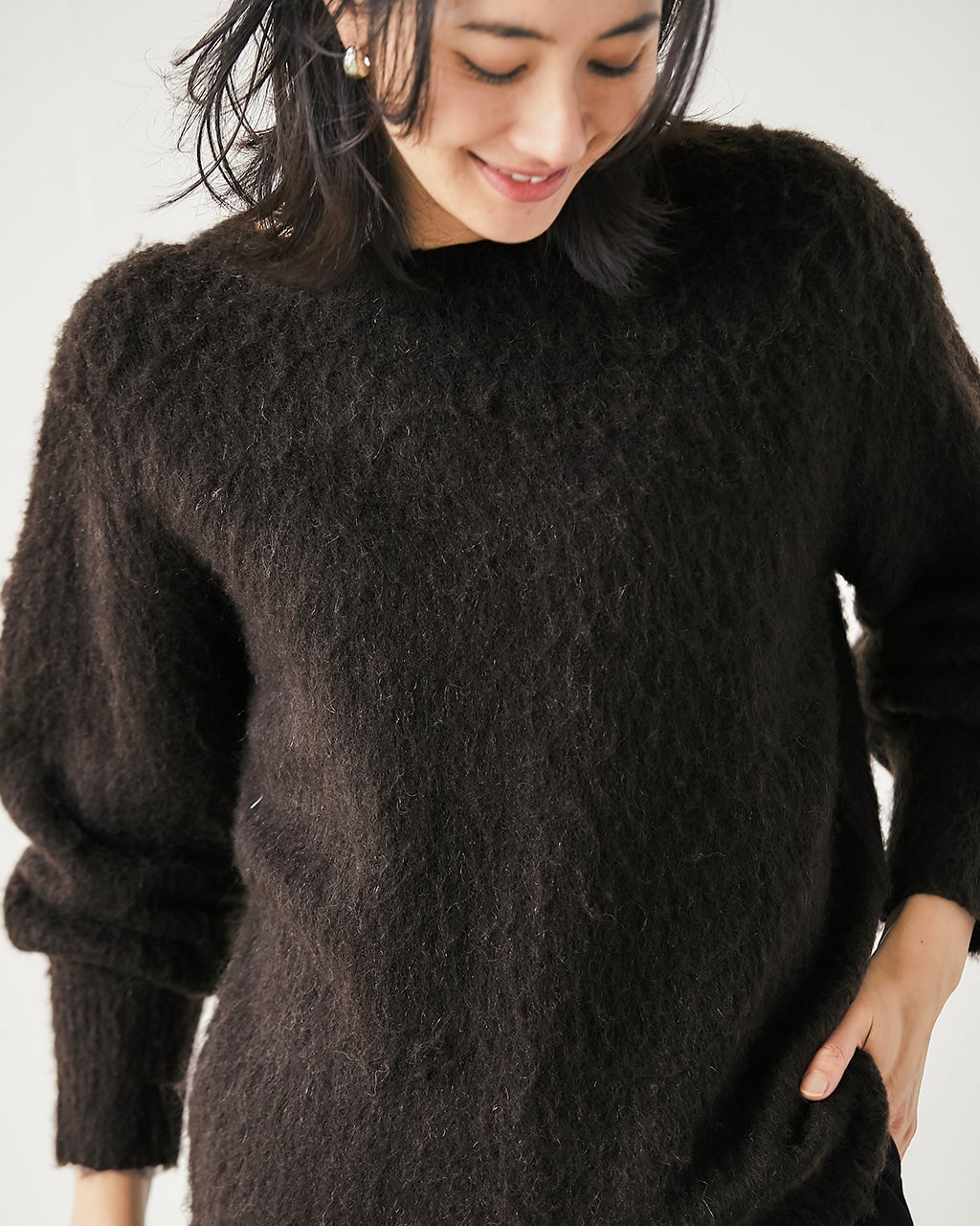 モヘア混シャギー・2WAYプルオーバーニット/DoCLASSE