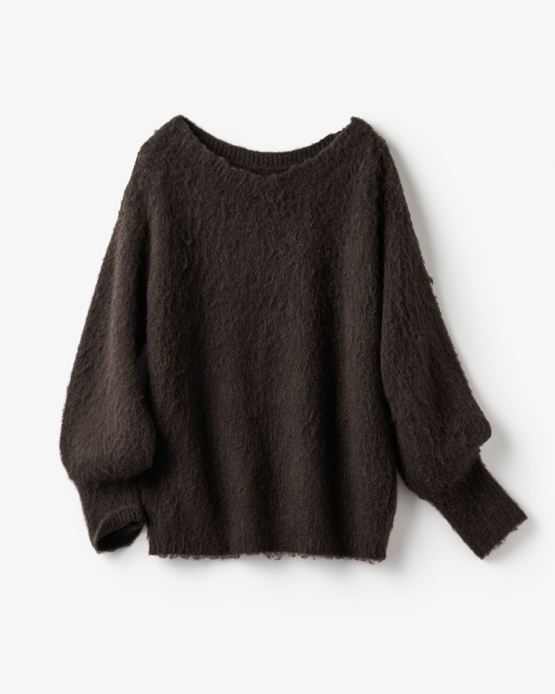 モヘア混シャギー・2WAYプルオーバーニット 詳細画像 ダークブラウン 3
