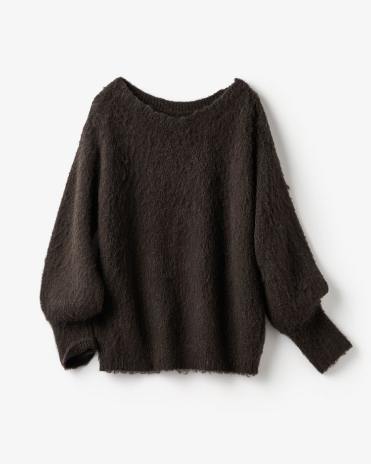 モヘア混シャギー・2WAYプルオーバーニット 詳細画像 ダークブラウン 3