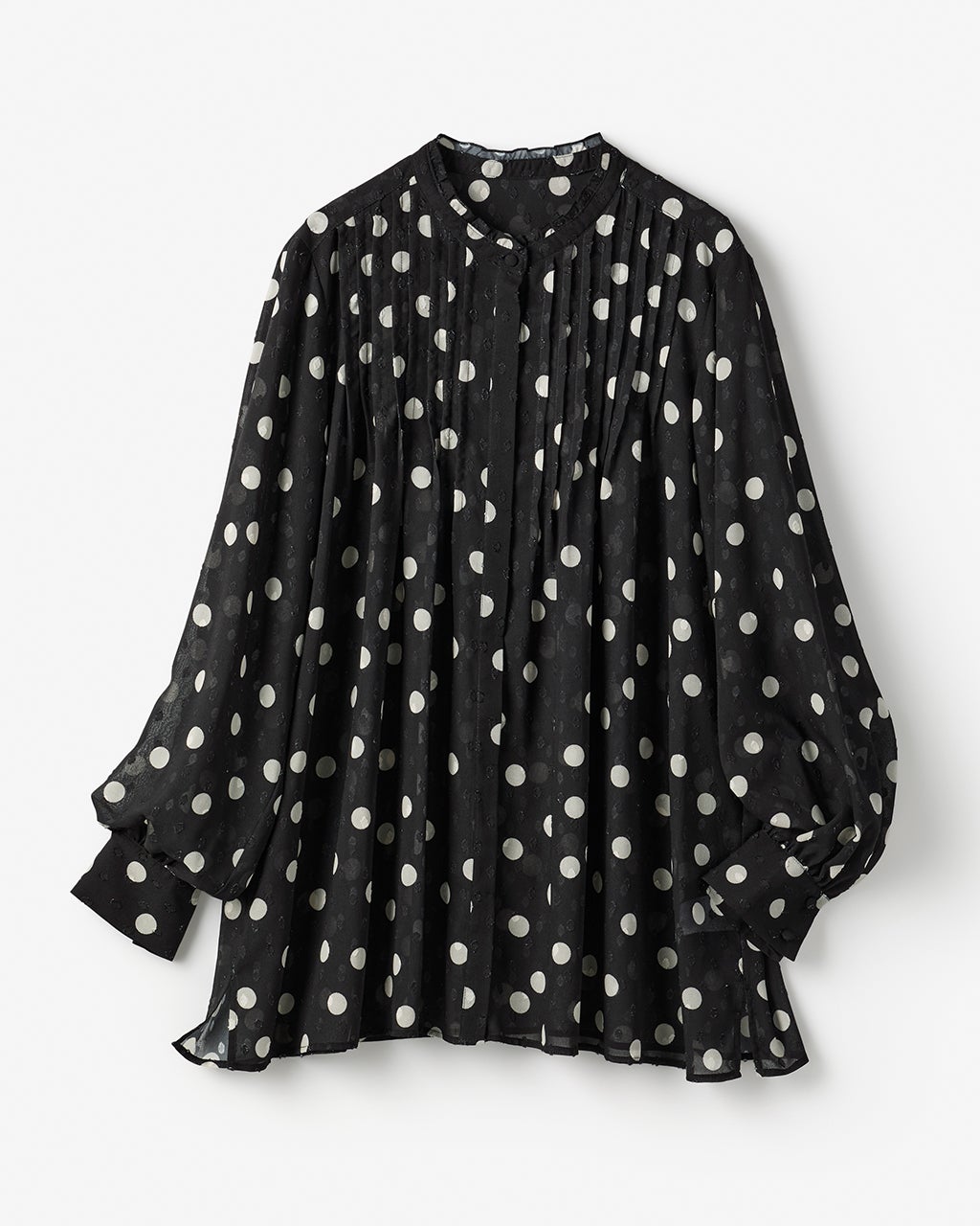 ドットジャカード・ピンタックブラウス/40代50代からのレディース