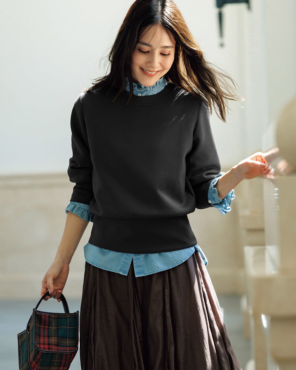 ライトダンボールニット・パフ袖プルオーバー/DoCLASSE