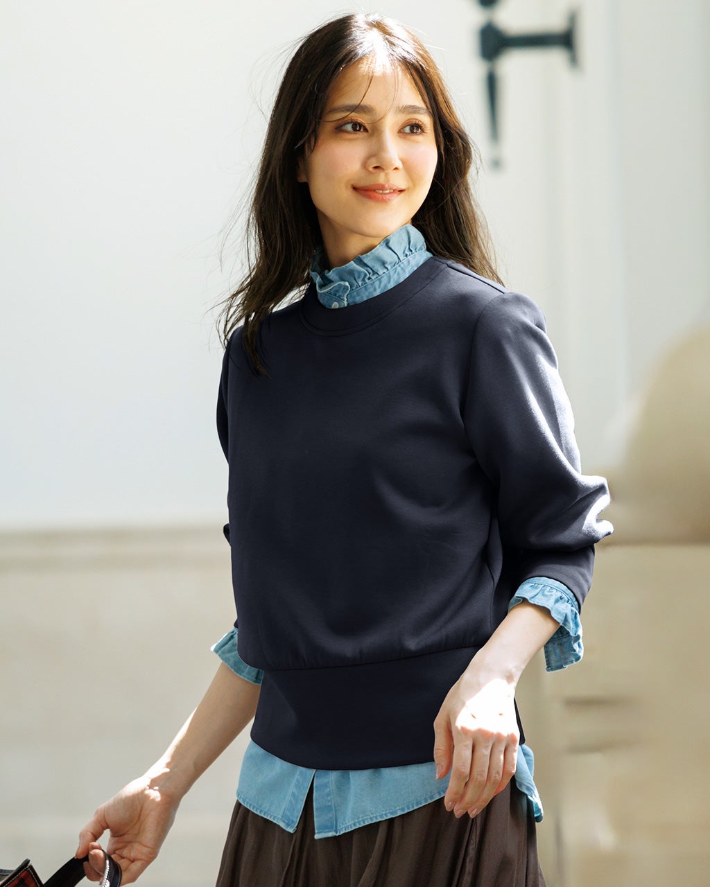 ライトダンボールニット・パフ袖プルオーバー/DoCLASSE