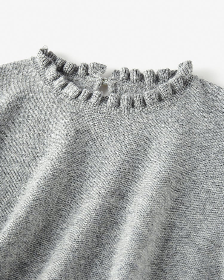 ウール混ニット・プチフリルセーター 詳細画像 ライトグレー 2