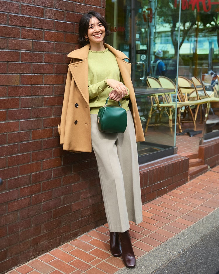 ウール混ニット・プチフリルセーター 詳細画像 ピスタチオ 2