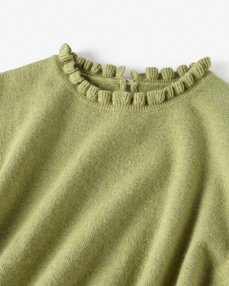 ウール混ニット・プチフリルセーター 詳細画像 ピスタチオ 3