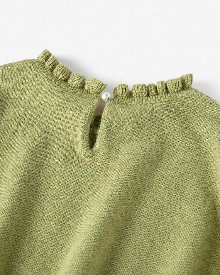 ウール混ニット・プチフリルセーター 詳細画像 ピスタチオ 5