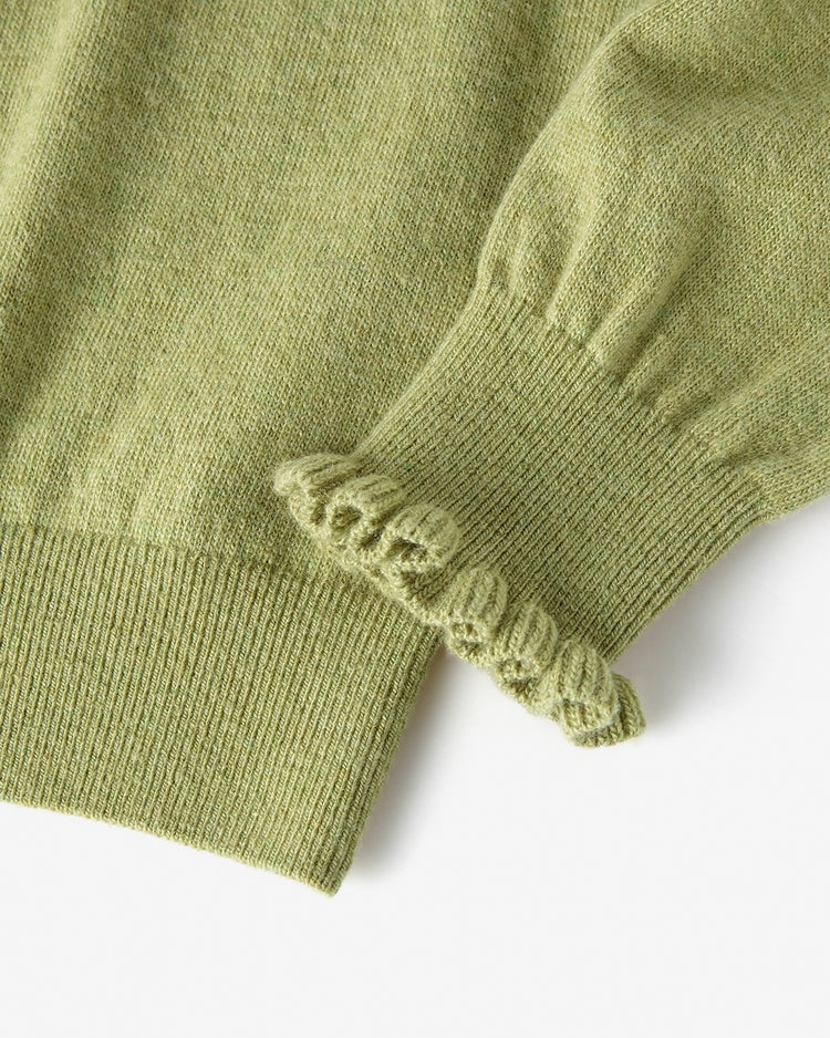 ウール混ニット・プチフリルセーター 詳細画像 ピスタチオ 6