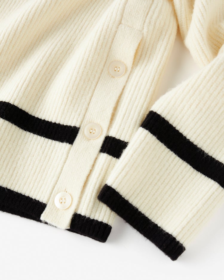 片畦編み・裾ボタンライン使いセーター 詳細画像 オフホワイト 3