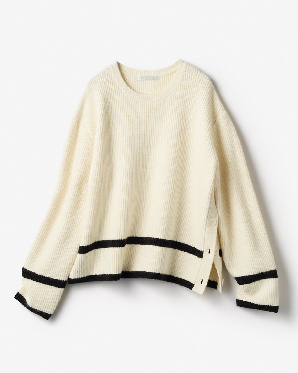 片畦編み・裾ボタンライン使いセーター/DoCLASSE