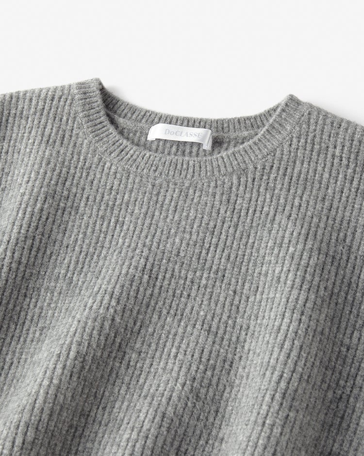 片畦編み・裾ボタンライン使いセーター 詳細画像 グレー 3