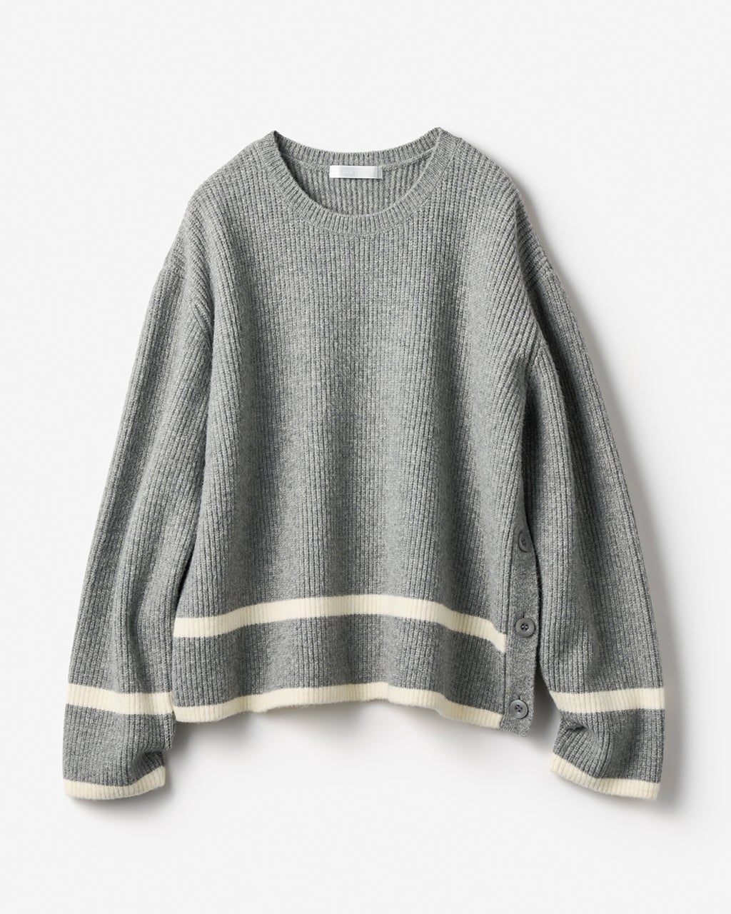片畦編み・裾ボタンライン使いセーター/DoCLASSE