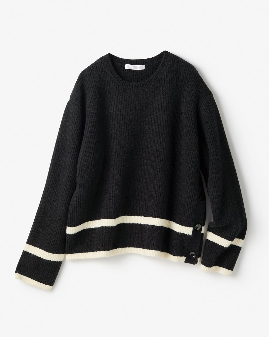 片畦編み・裾ボタンライン使いセーター/DoCLASSE