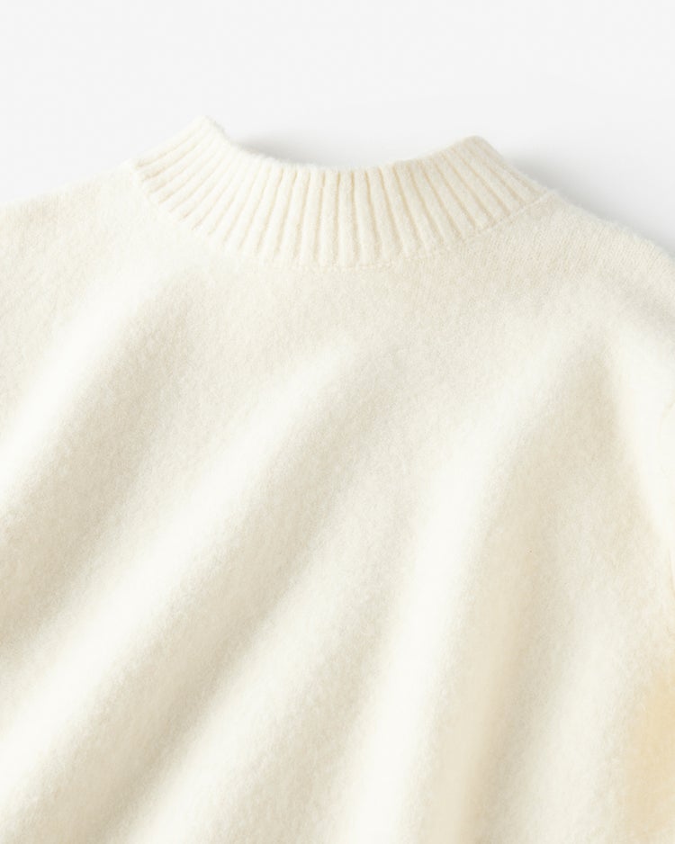 ストレッチウール・ボーダーロングニット 詳細画像 オフホワイト 2