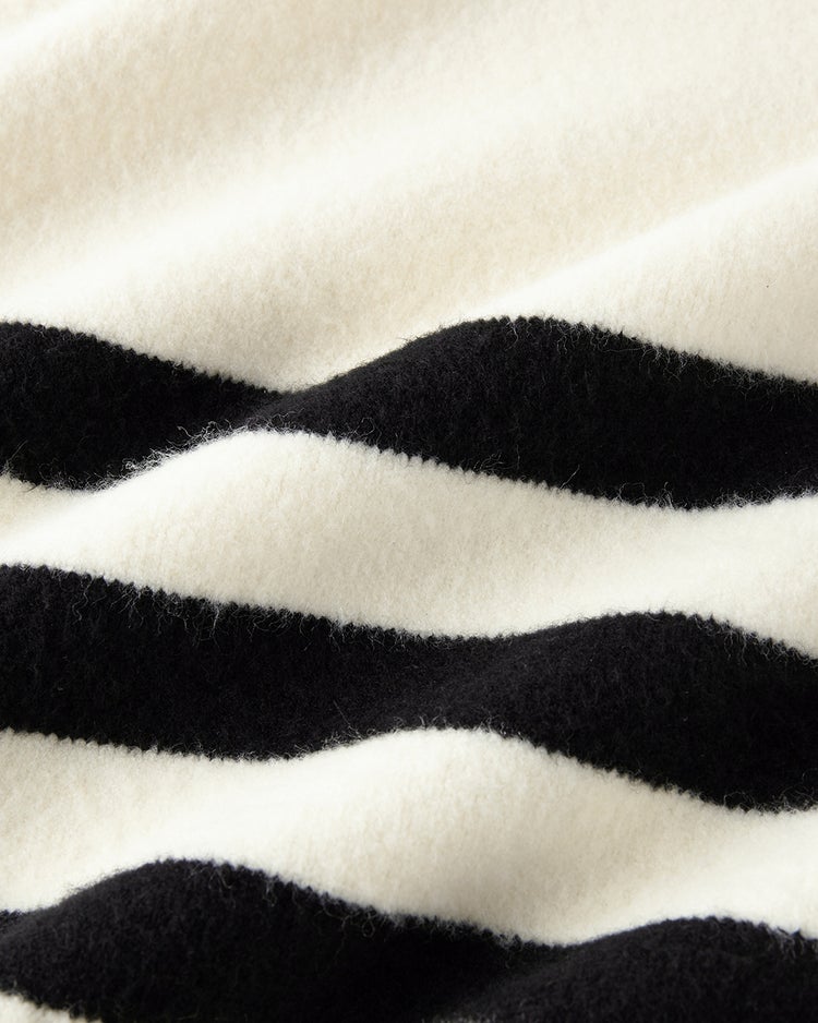 ストレッチウール・ボーダーロングニット 詳細画像 オフホワイト 5