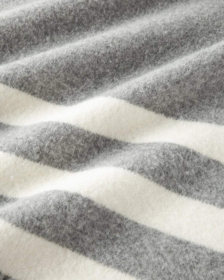 ストレッチウール・ボーダーロングニット 詳細画像 グレー 2