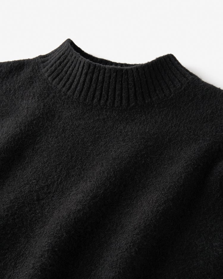 ストレッチウール・ボーダーロングニット 詳細画像 ブラック 2