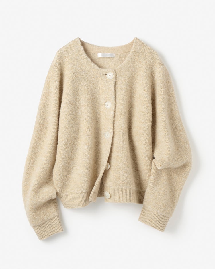 パイルニット・アルパカ混カーディガン 詳細画像 ライトベージュ 8