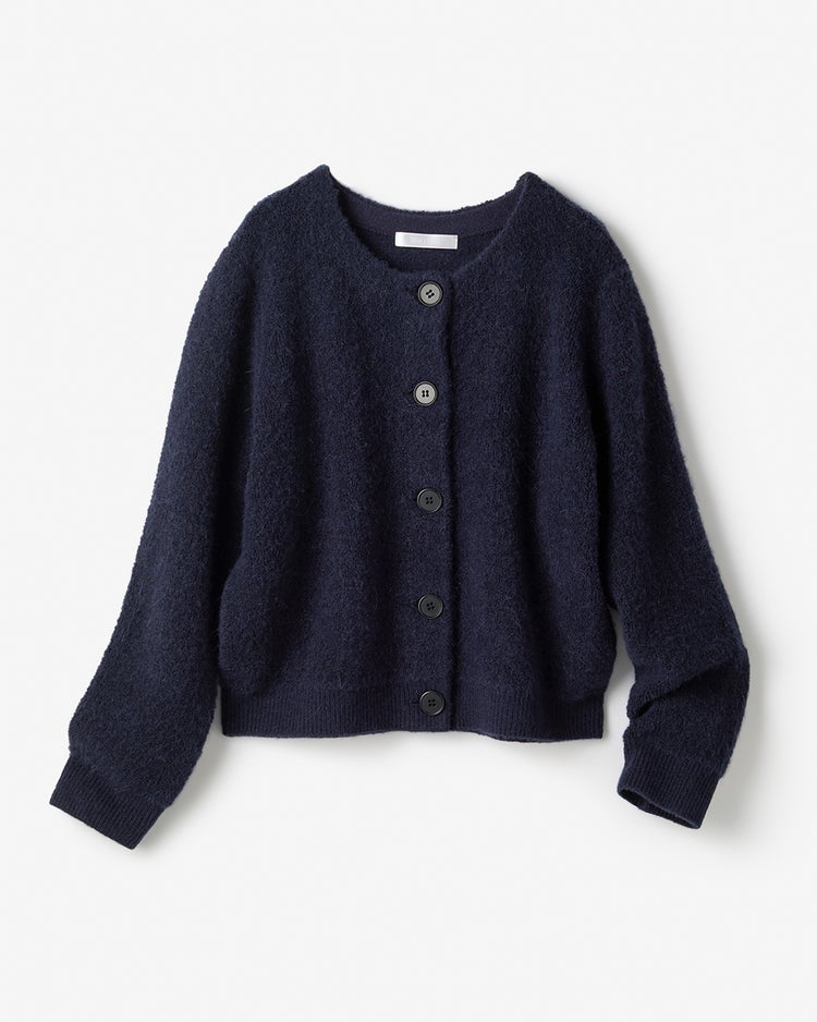 パイルニット・アルパカ混カーディガン 詳細画像 ネイビー 3