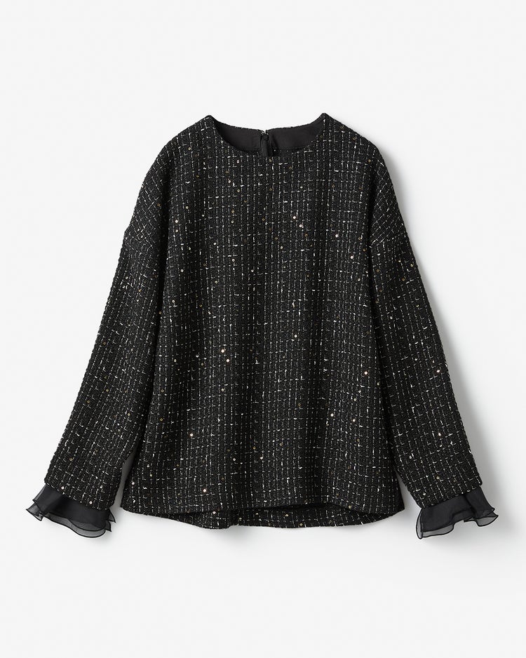 ツイーディジャカード・プルオーバー 詳細画像 ブラック 5