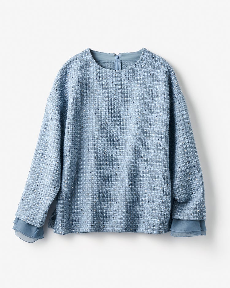 ツイーディジャカード・プルオーバー 詳細画像 ブルー 6