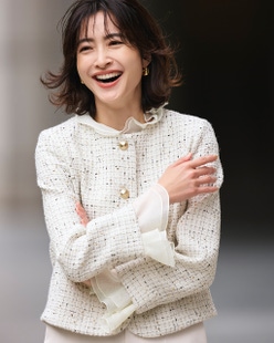 ツイーディジャカード・異素材コンビジャケット