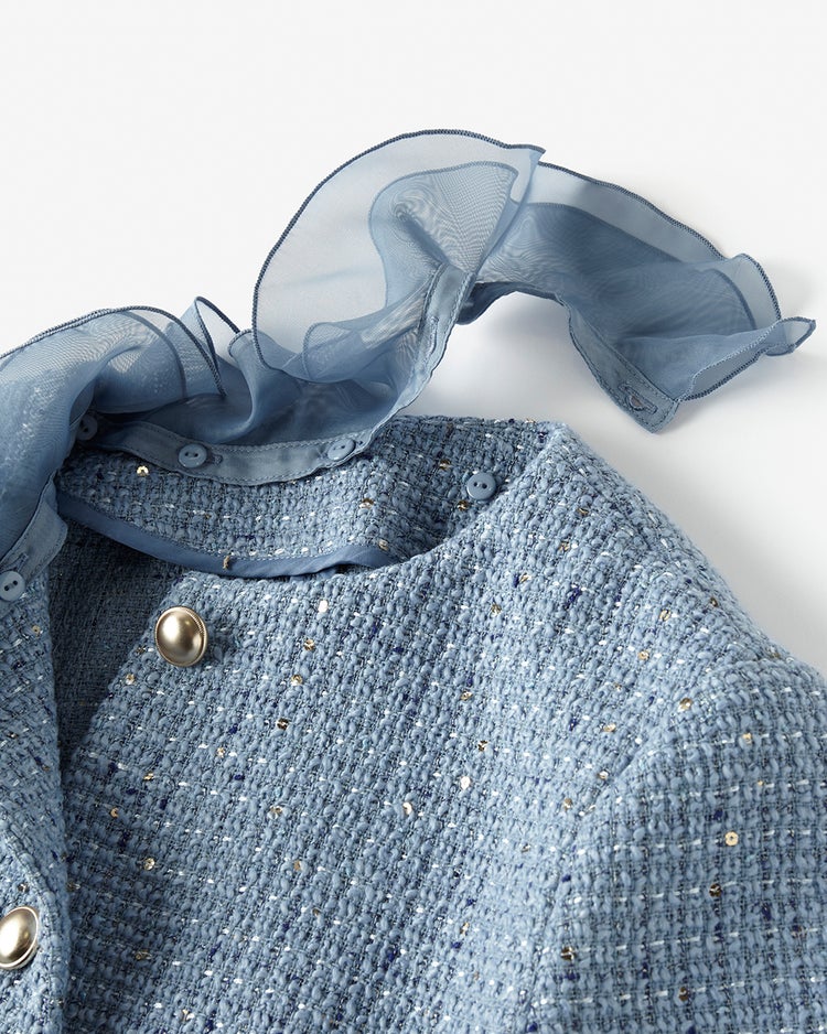 ツイーディジャカード・異素材コンビジャケット 詳細画像 ブルー 3