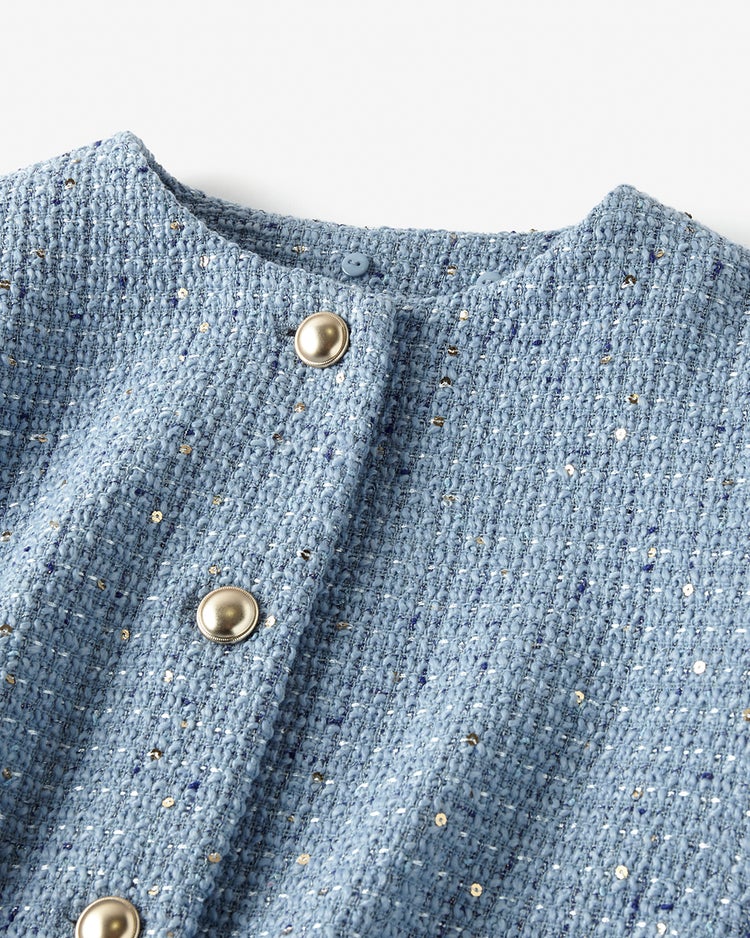 ツイーディジャカード・異素材コンビジャケット 詳細画像 ブルー 4