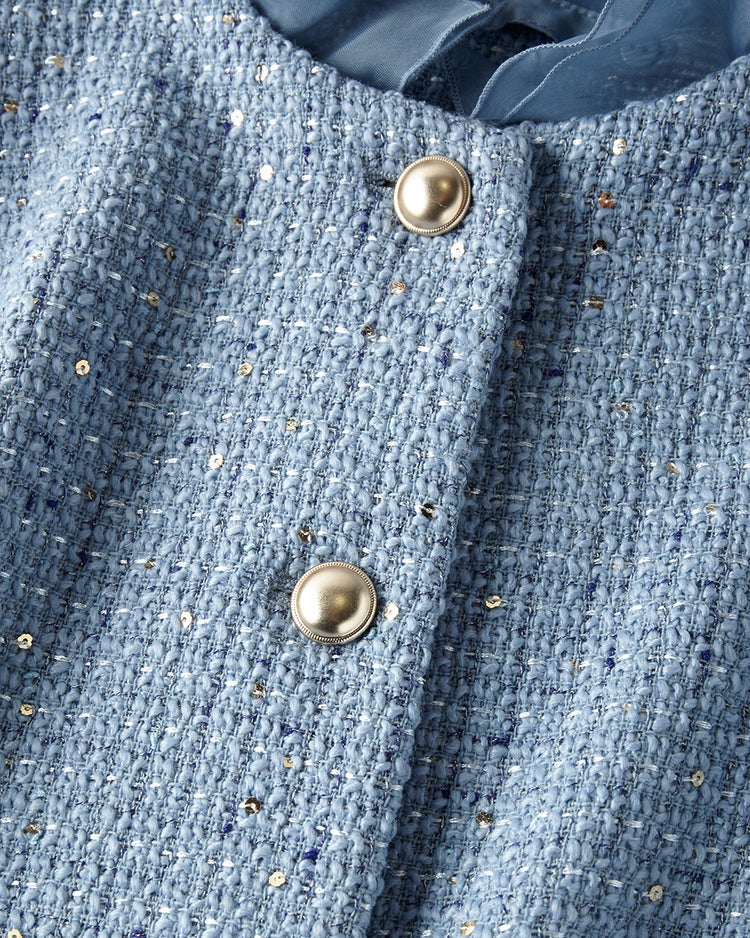 ツイーディジャカード・異素材コンビジャケット 詳細画像 ブルー 5