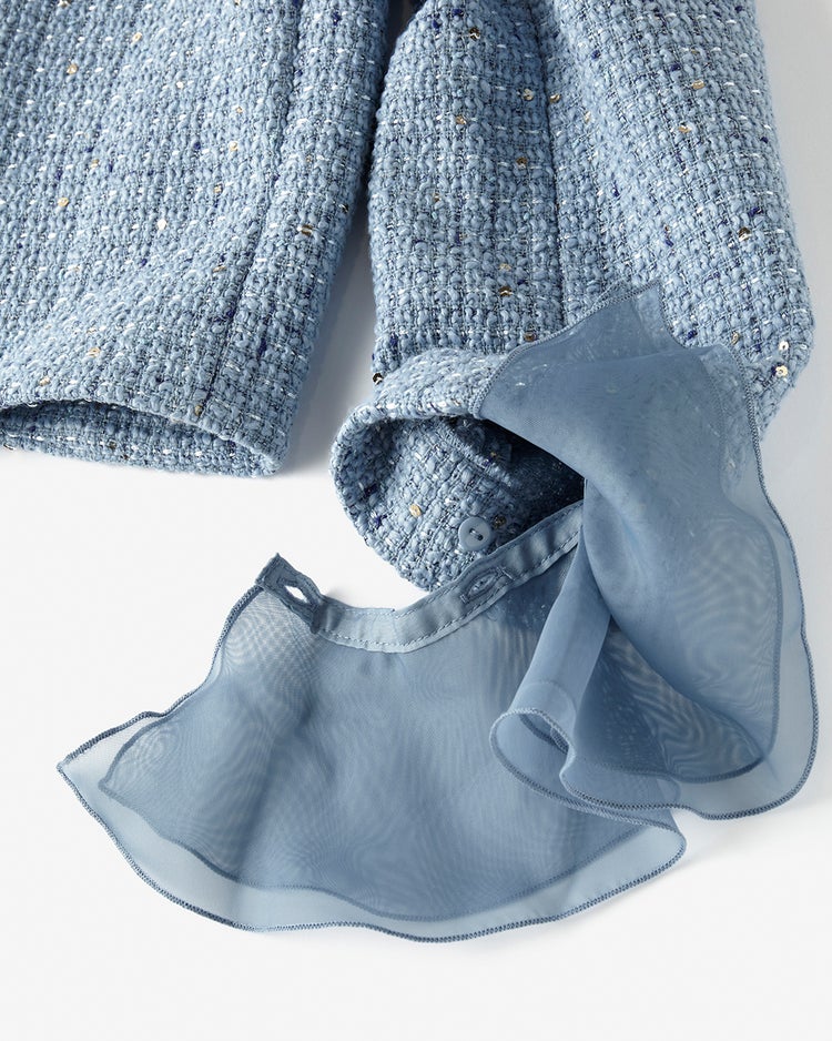 ツイーディジャカード・異素材コンビジャケット 詳細画像 ブルー 7