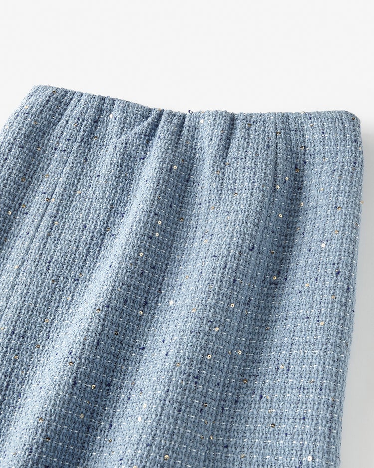 ツイーディジャカード・ミディスカート 詳細画像 ブルー 2
