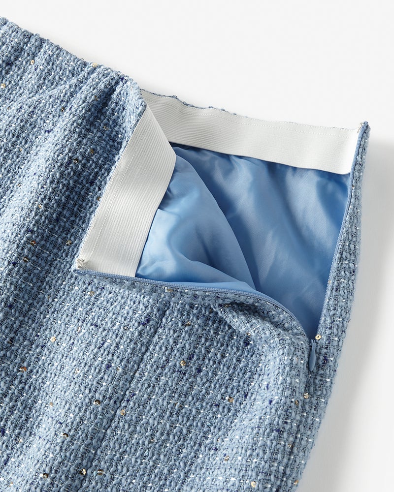 ツイーディジャカード・ミディスカート 詳細画像 ブルー 3