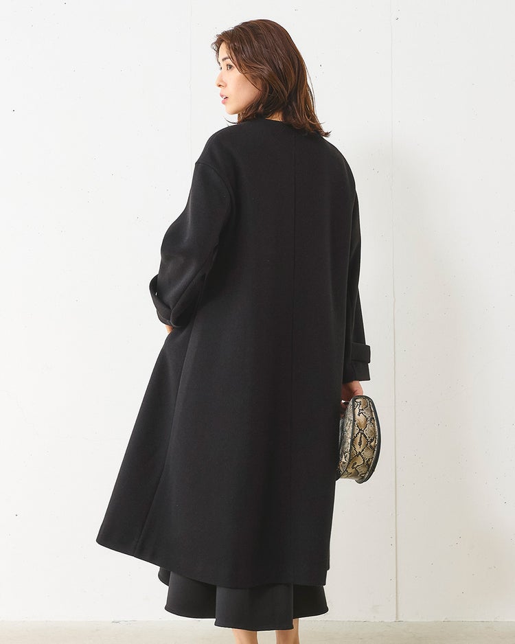 ウールライクニードル・ロングコート 詳細画像 ブラック 4