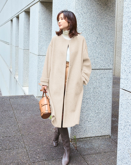 ウールライクニードル・ロングコート