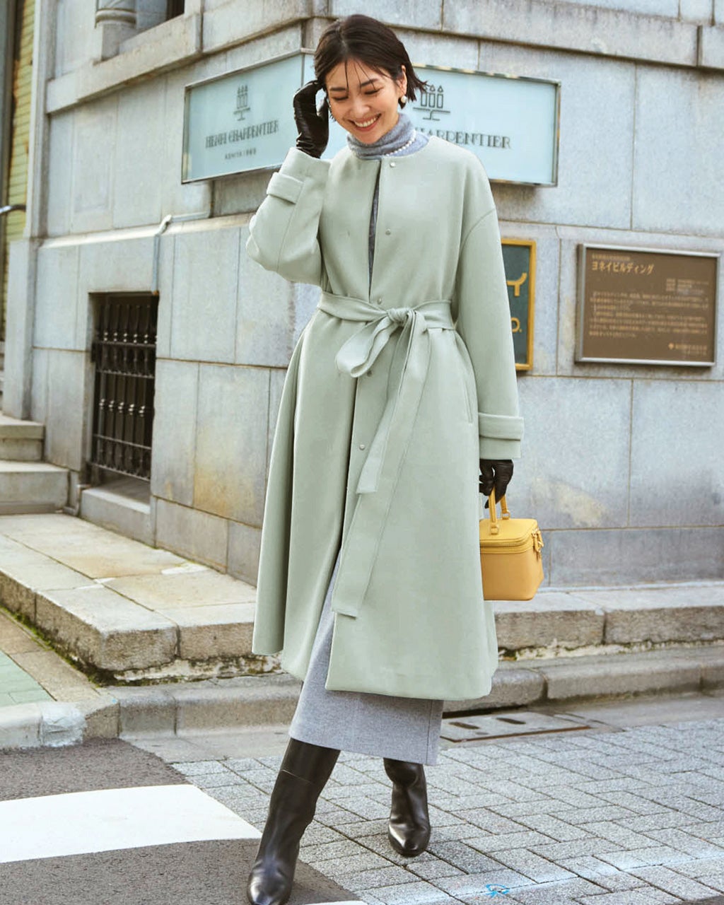 ウールライクニードル・ロングコート/40代50代からのレディース