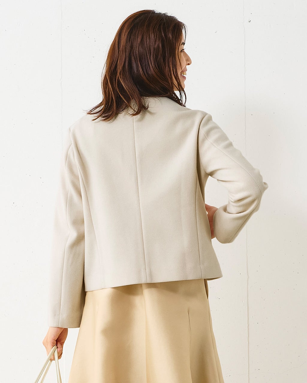 ウールライクニードル・2WAYフリルジャケット/40代50代からの