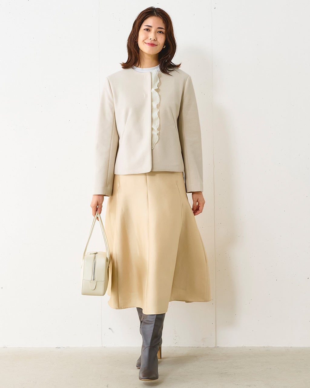 ウールライクニードル・2WAYフリルジャケット/DoCLASSE