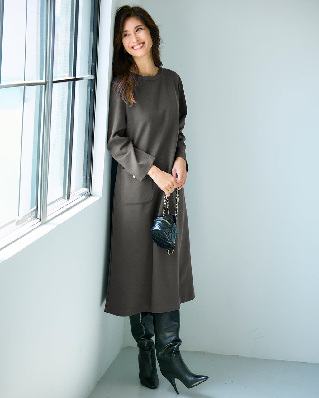 ストレッチポンチ・ポケットワンピース/40代50代からのレディース