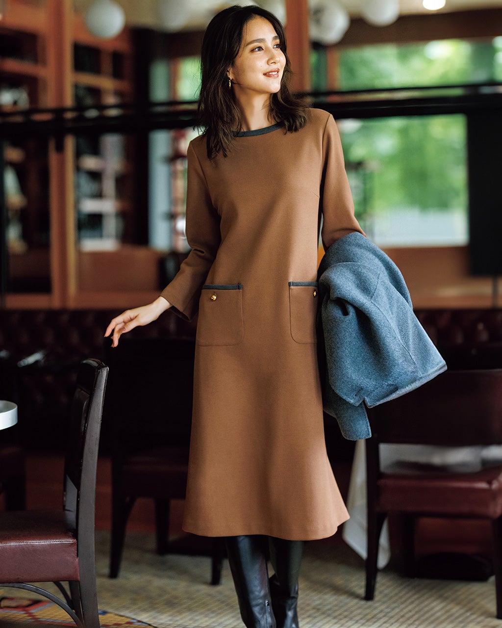 【極美品】ブラウン 長袖 ワンピース KOEISTORE ワンピース 長袖 レディース ニット チュニック