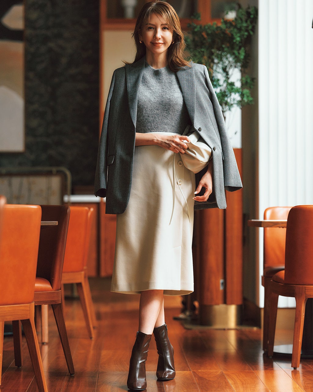 ウールライクニードル・ラップ風スカート/DoCLASSE