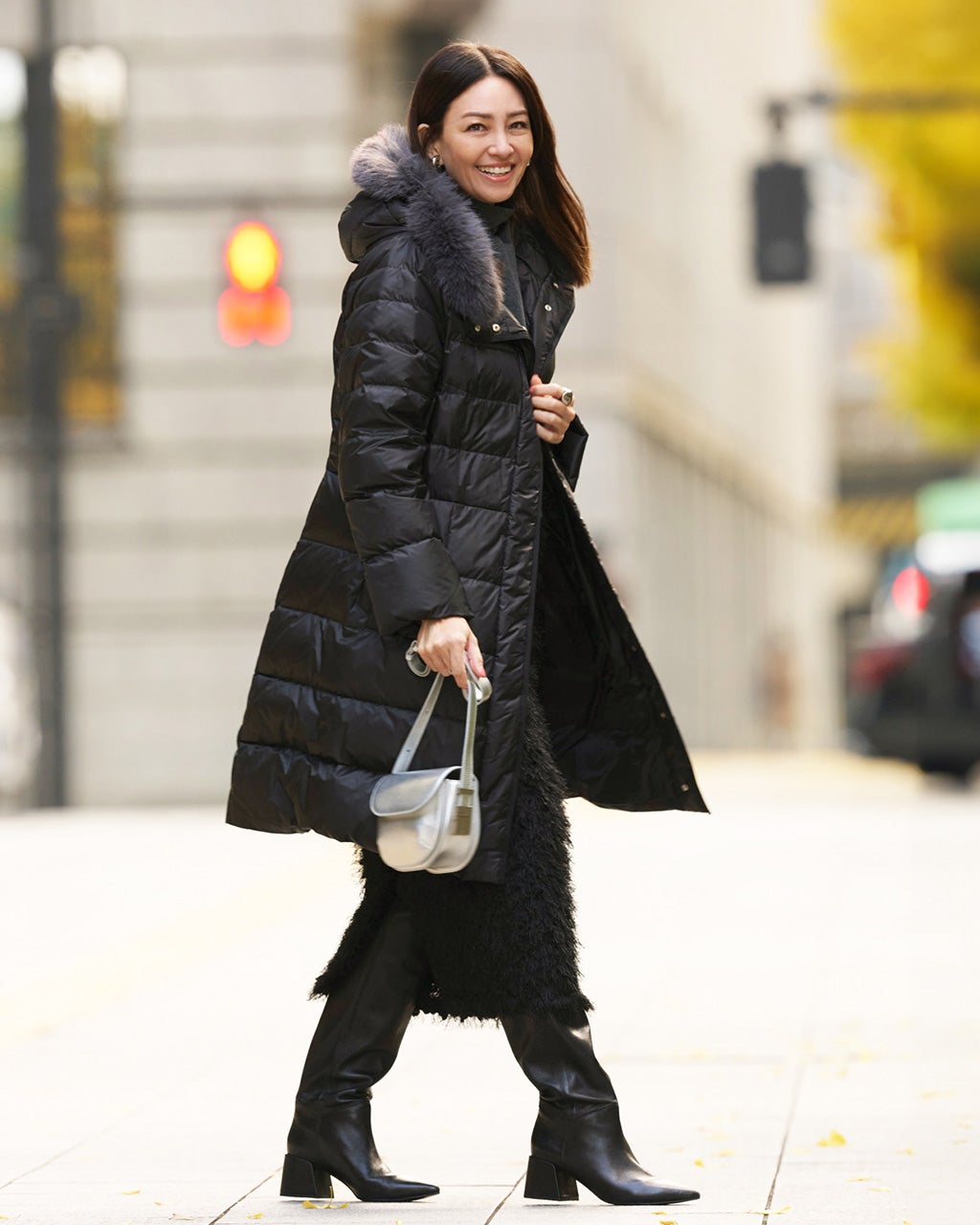 艶Airダウン・エコファーフードロングコート/40代50代からのレディース