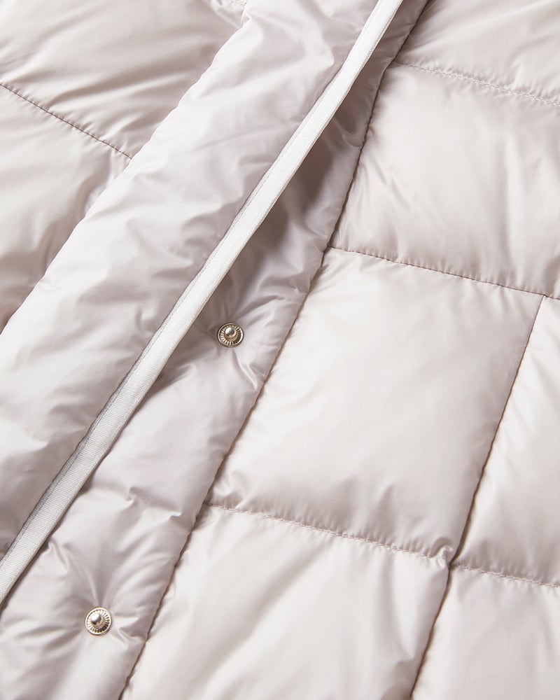 艶Airダウン・エコファーフードロングコート 詳細画像 ストーン 2