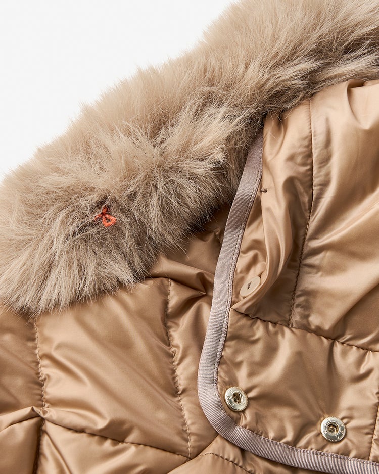 艶Airダウン・エコファーフードロングコート 詳細画像 キャメル 2