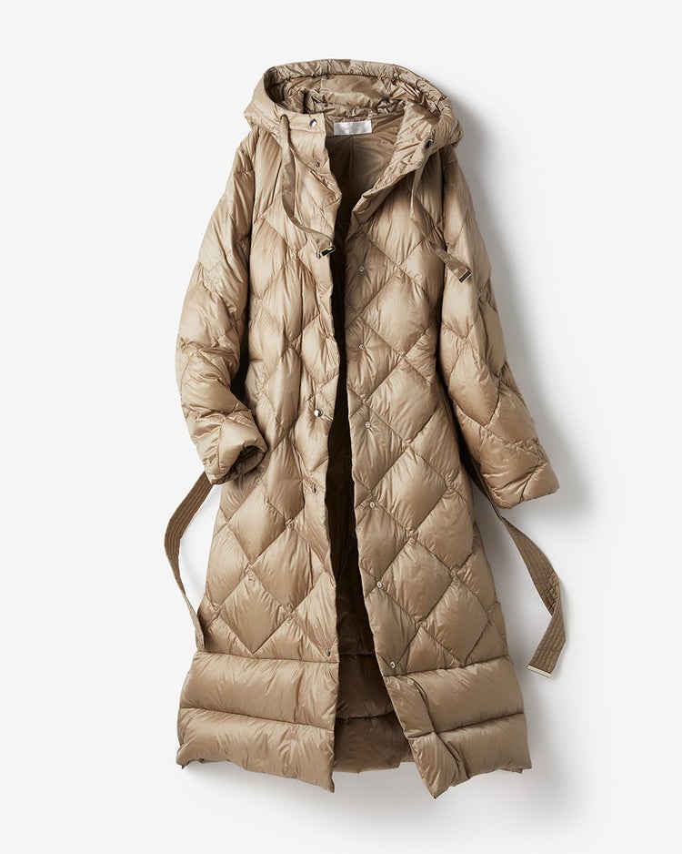 光沢タフタ・ダイヤキルトロングダウンコート 詳細画像 ベージュ 7