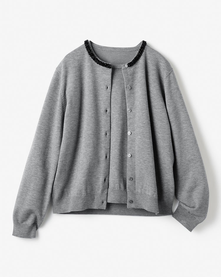 ビジューネック・アンサンブルニット 詳細画像 グレー 5